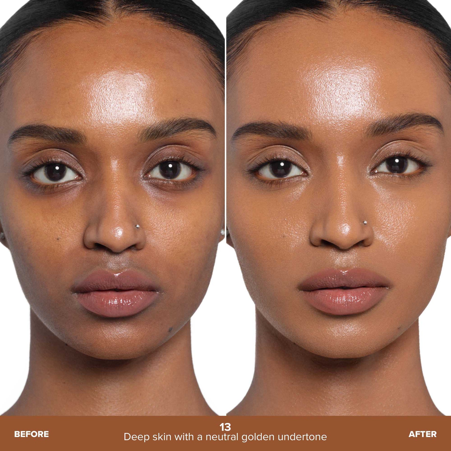 Shade 13 | Beauty Balm Serum Boosted Skin Tint Before & After - Shade 13