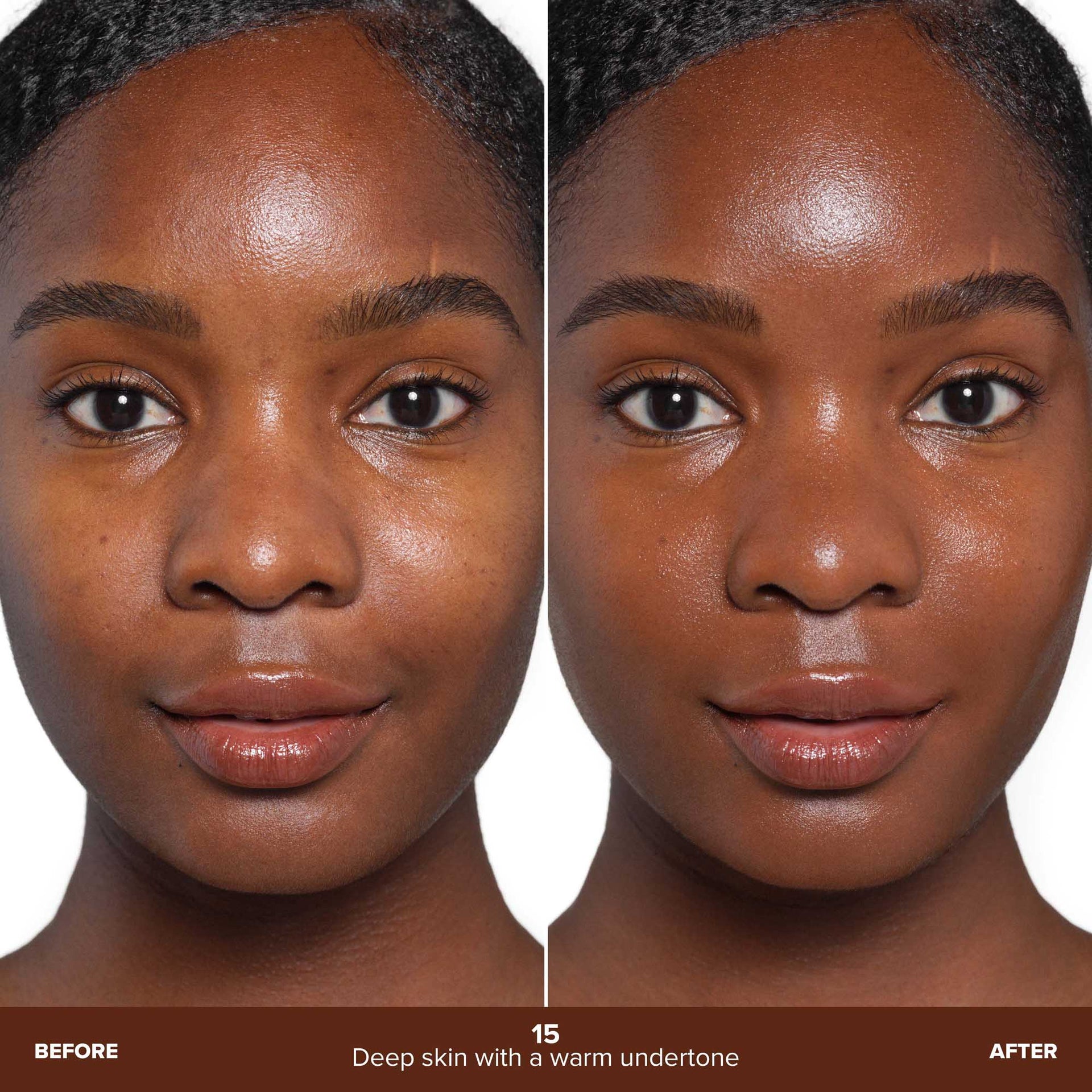 Shade 15 | Beauty Balm Serum Boosted Skin Tint Before & After - Shade 15