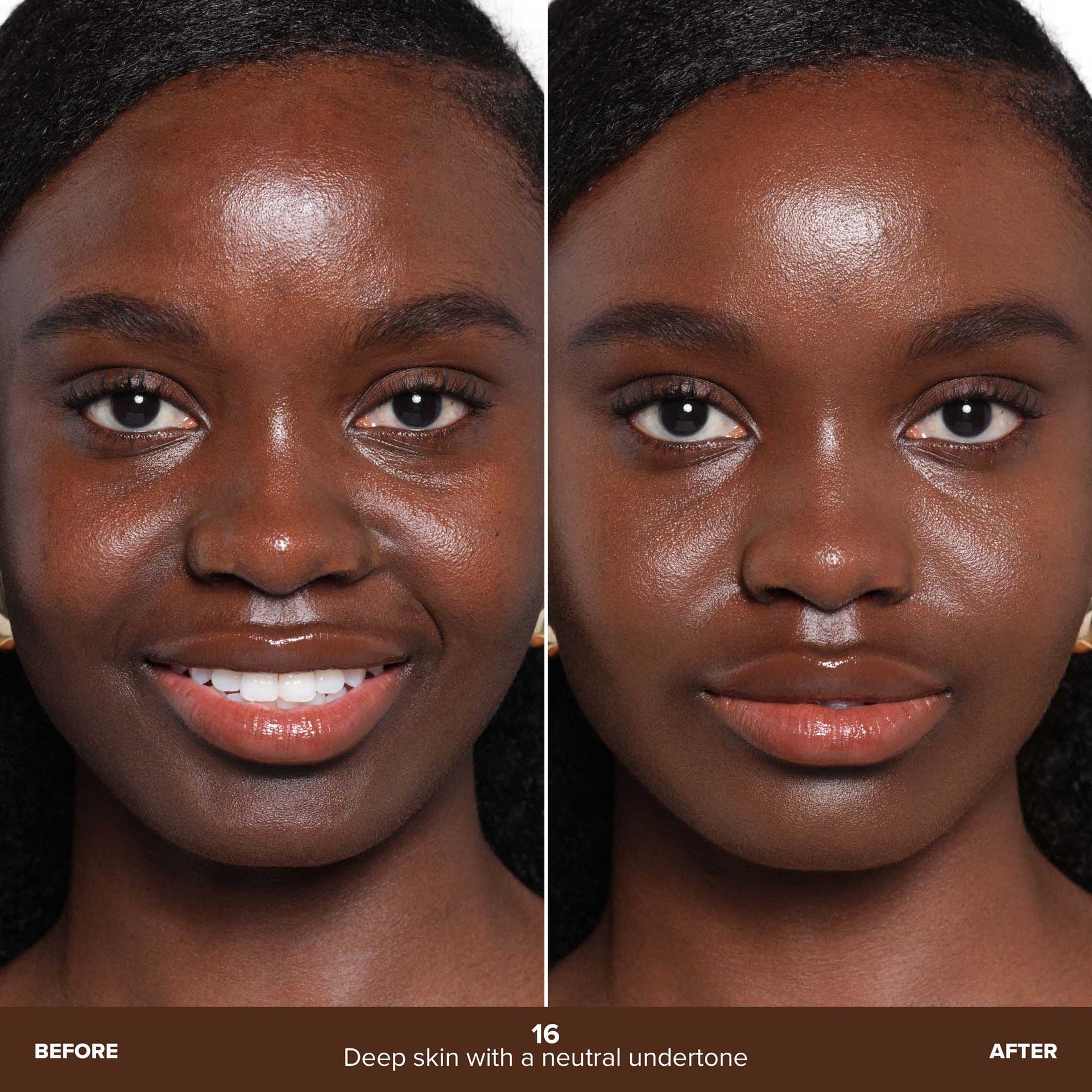 Shade 16 | Beauty Balm Serum Boosted Skin Tint Before & After - Shade 16