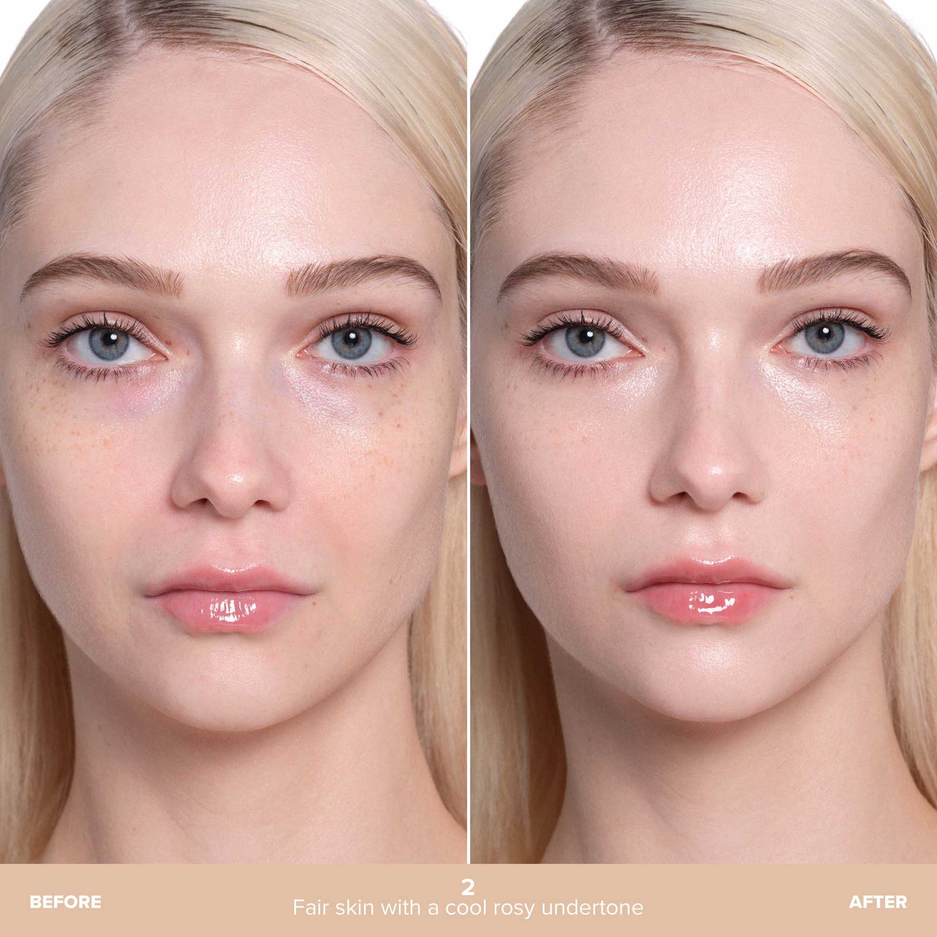 Shade 2 | Beauty Balm Serum Boosted Skin Tint Before & After - Shade 2