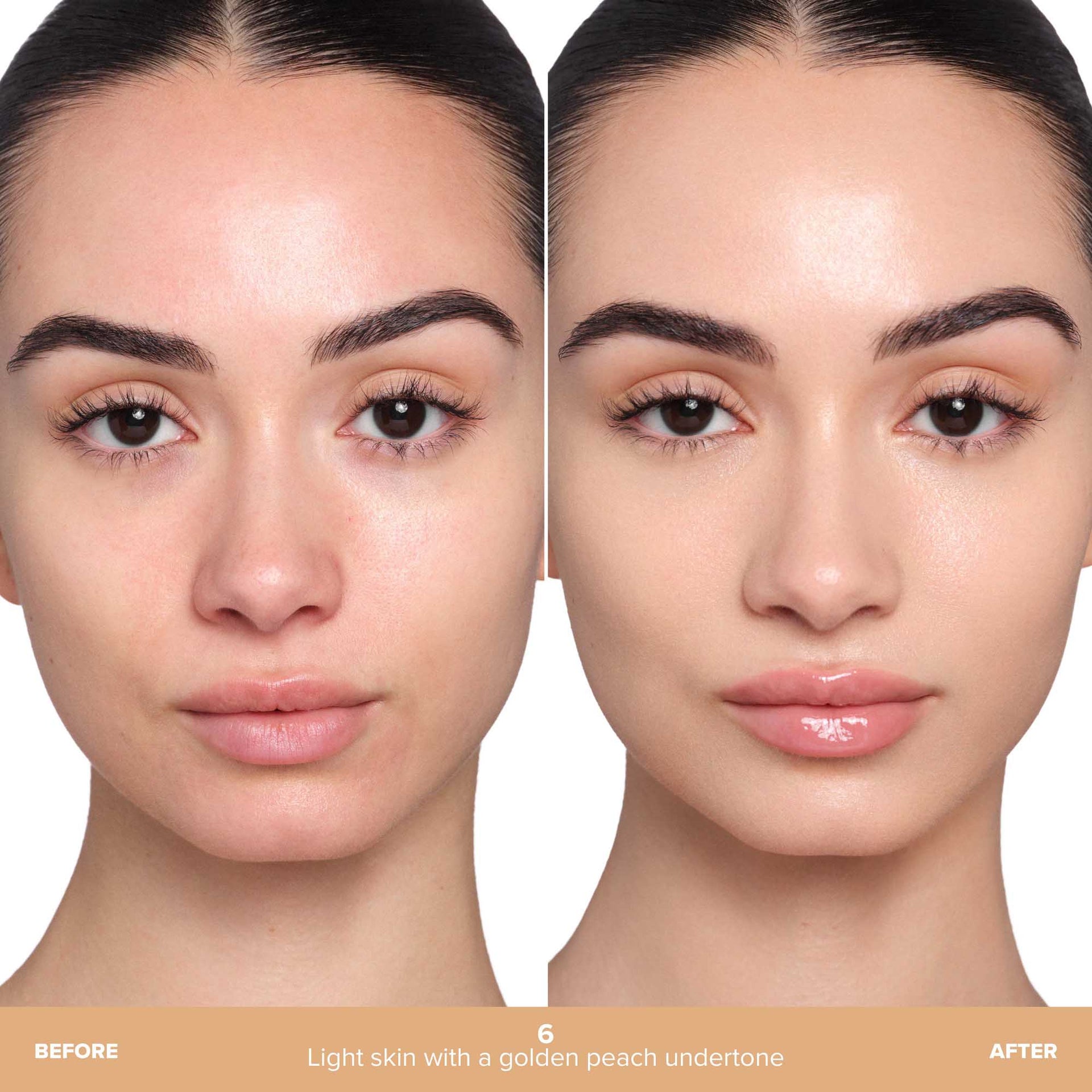 Shade 6 | Beauty Balm Serum Boosted Skin Tint Before & After - Shade 6