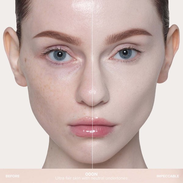 000N | Impeccable Blurring Second-Skin Matte Foundation Before & After