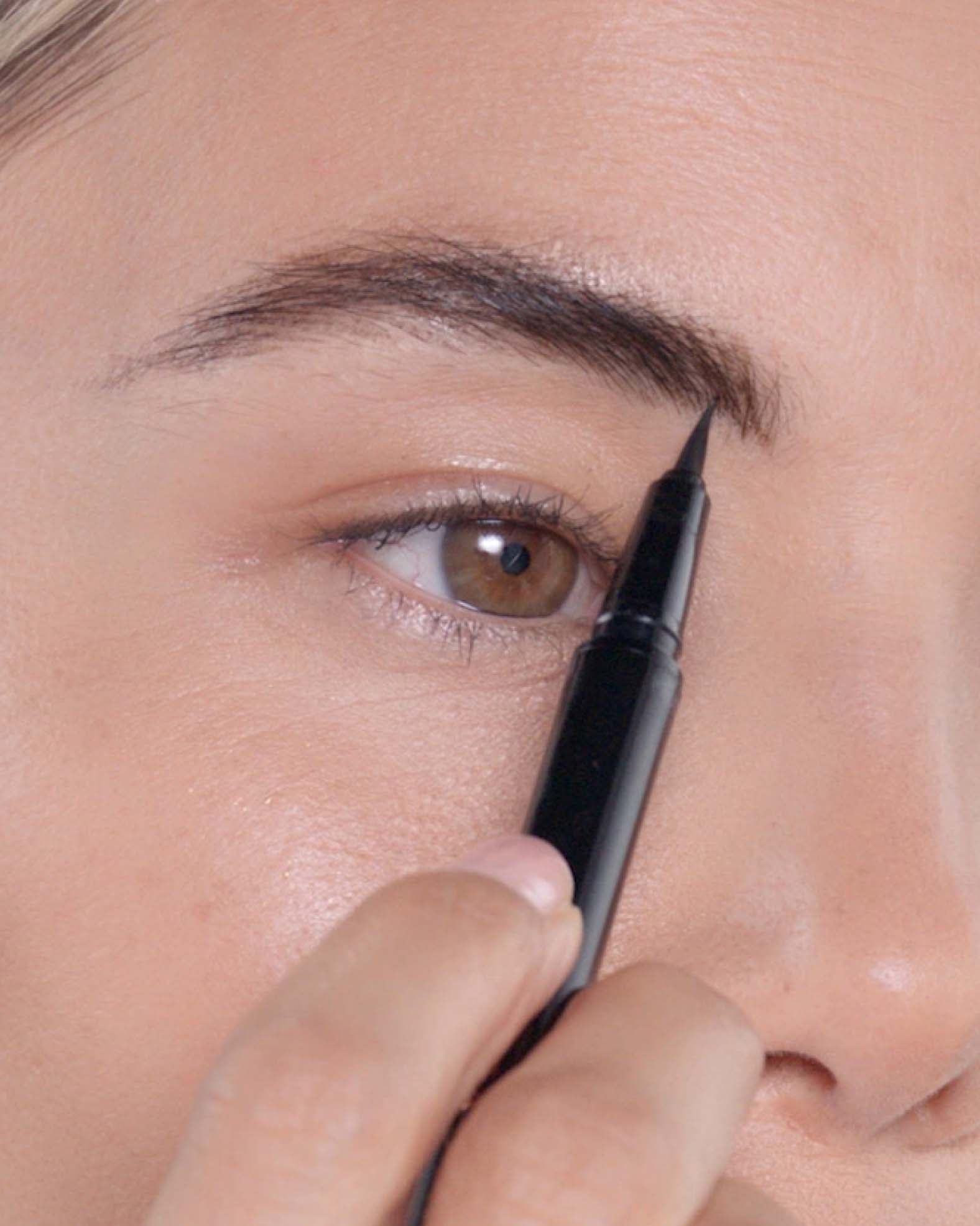 Applying Brow Pen in Medium Brown