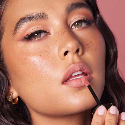 Malt / Blush Brown / Crush | Pucker Up Lip Trio On Model