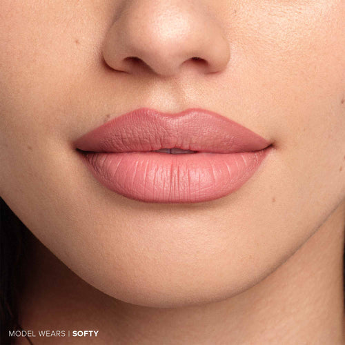 Blushed Lip Set- Model Wearing Softy