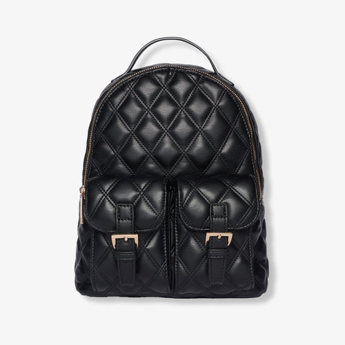 Vegan Leather Quilted Backpack