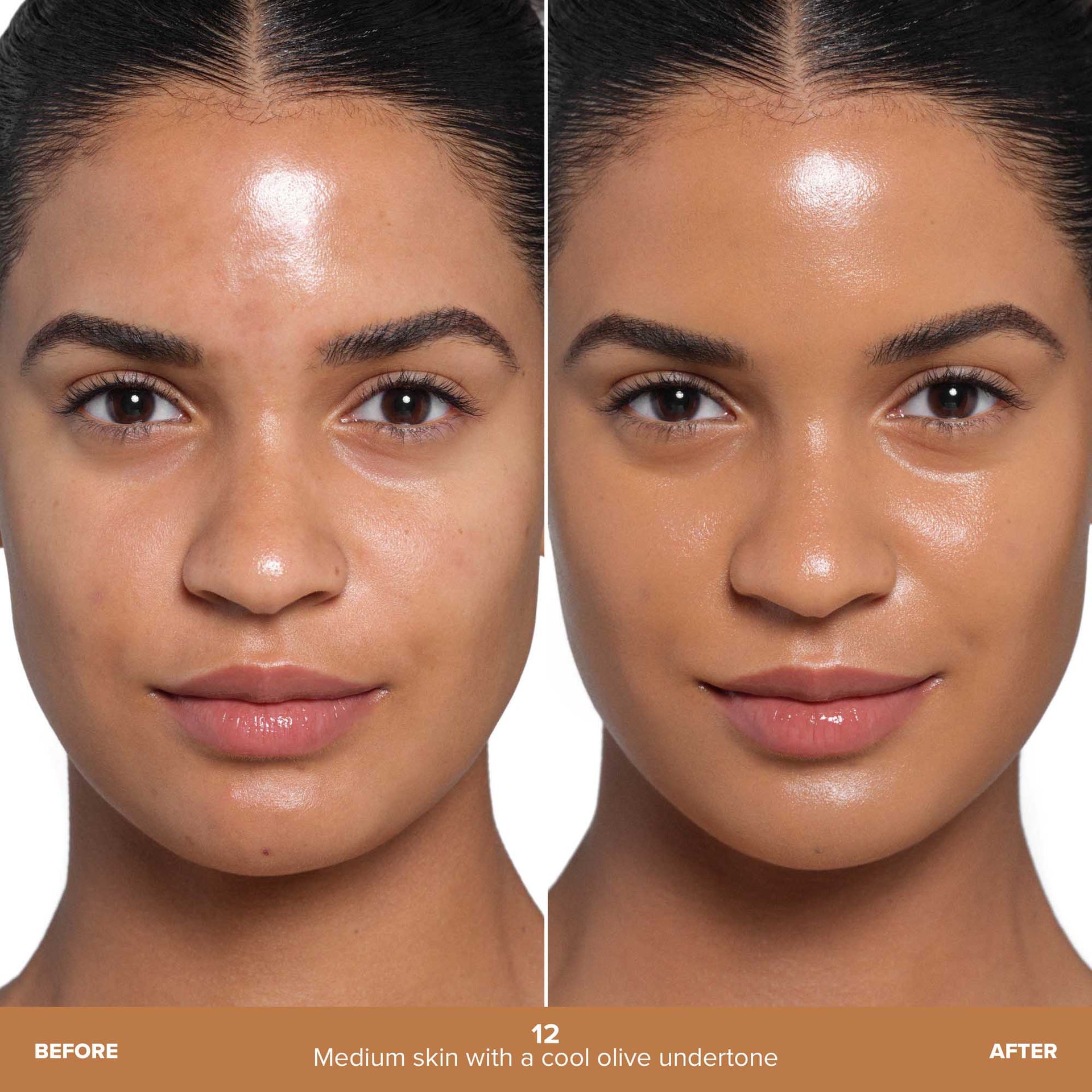 Shade 12 | Beauty Balm Serum Boosted Skin Tint Before & After - Shade 12