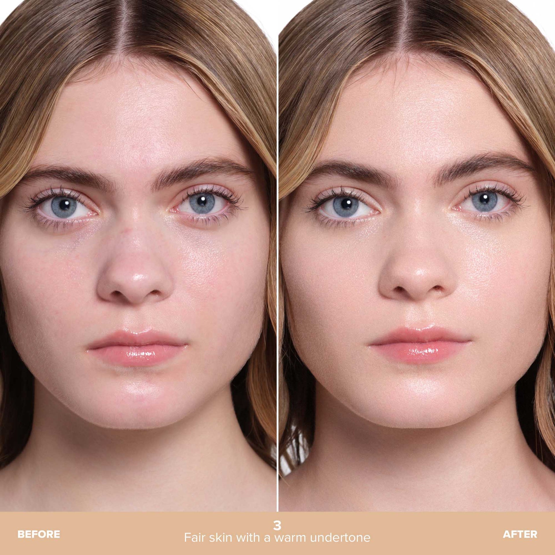 Shade 3 | Beauty Balm Serum Boosted Skin Tint Before & After - Shade 3