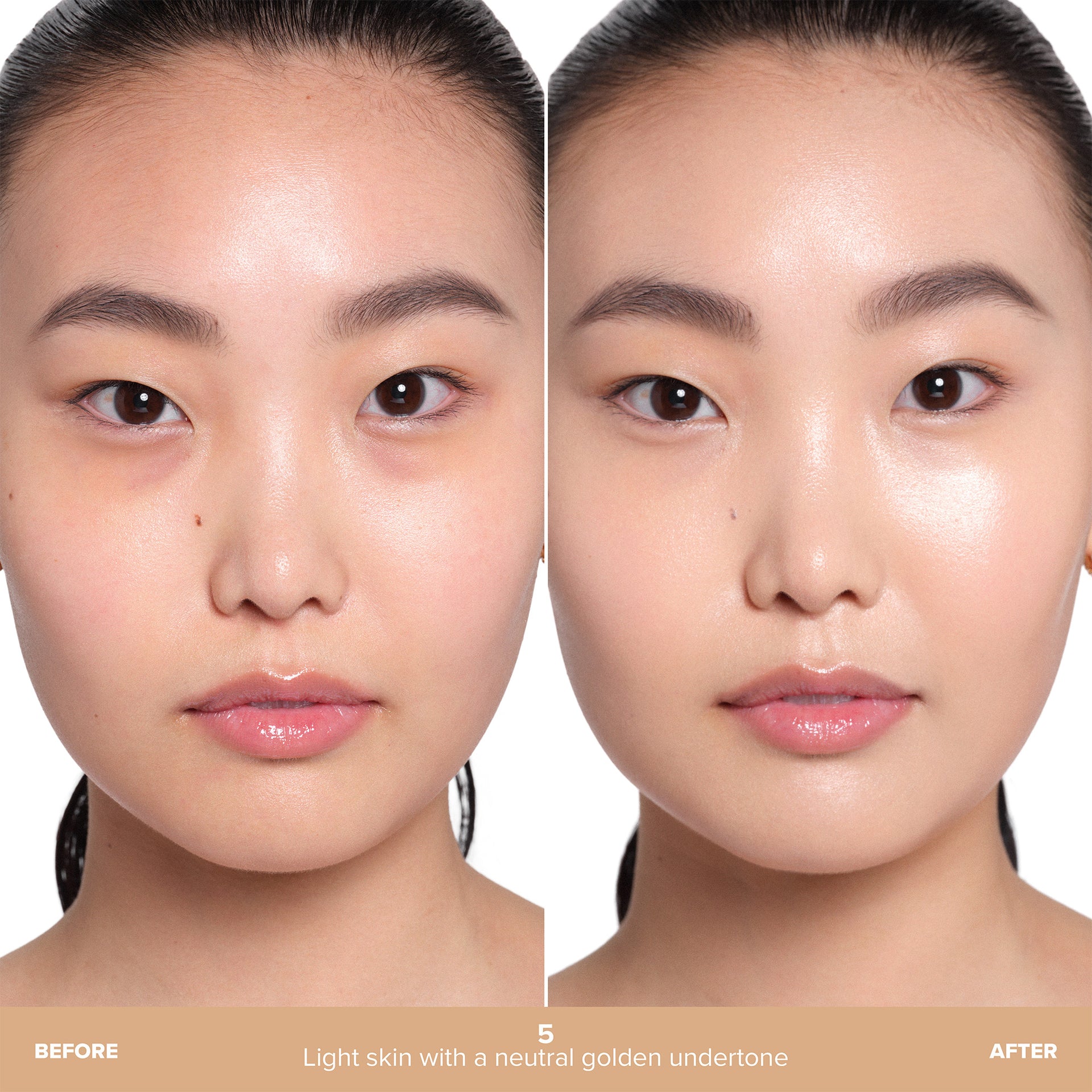 Shade 5 | Beauty Balm Serum Boosted Skin Tint Before & After - Shade 5