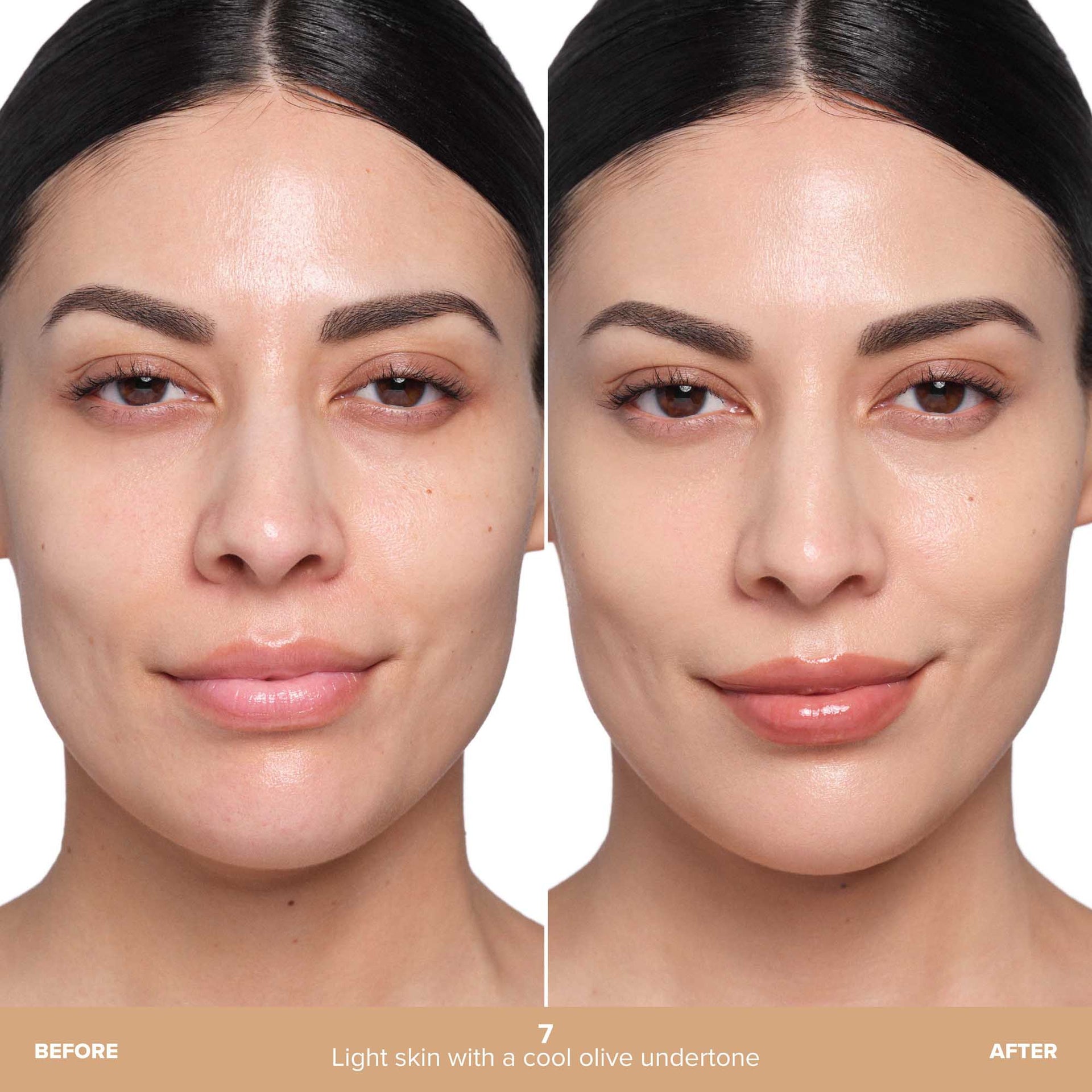 Shade 7 | Beauty Balm Serum Boosted Skin Tint Before & After - Shade 7