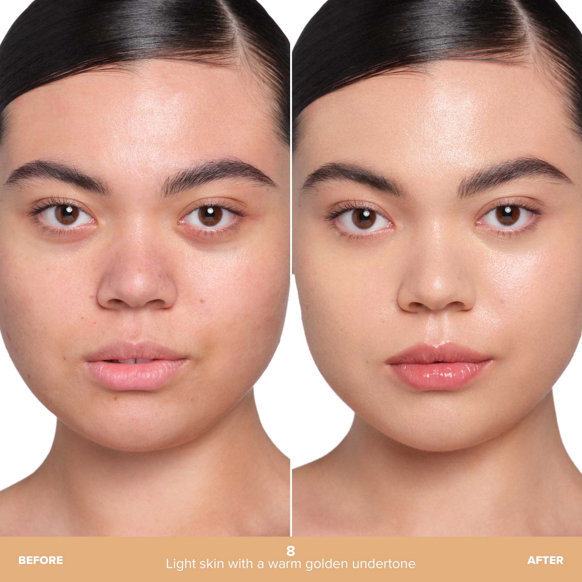 Shade 8 | Beauty Balm Serum Boosted Skin Tint Before & After - Shade 8