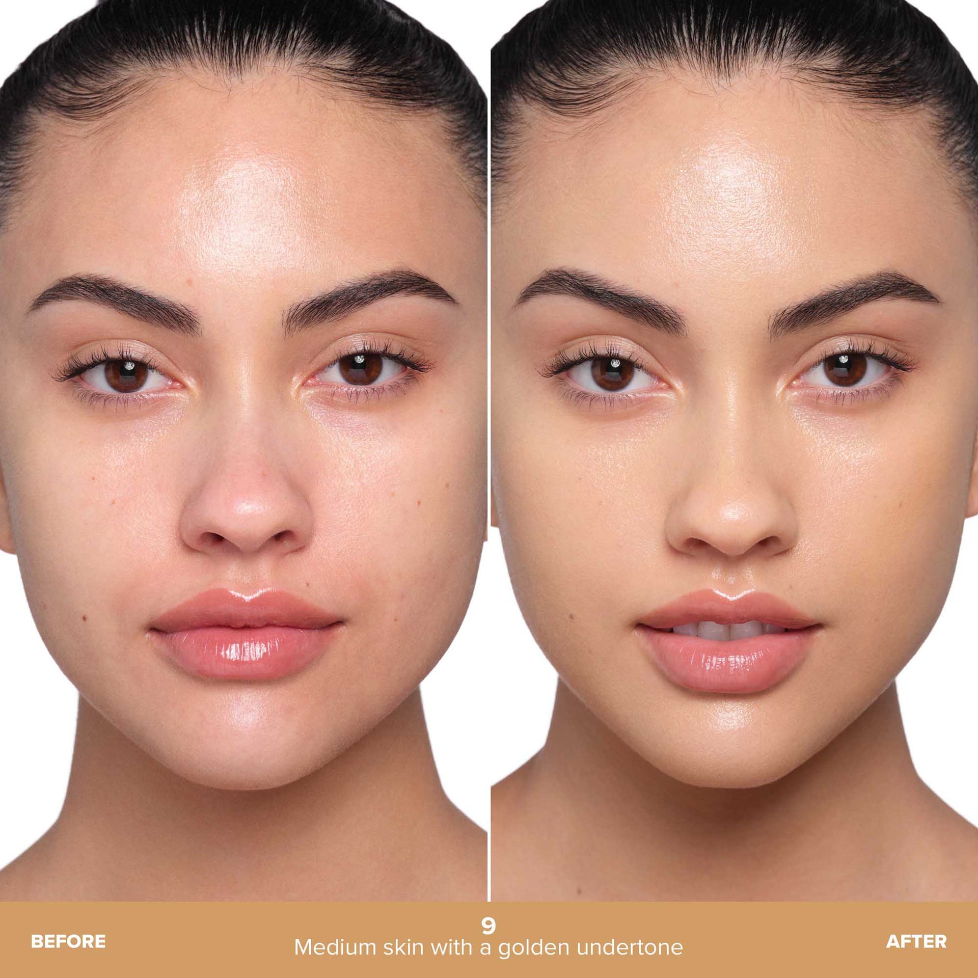 Shade 9 | Beauty Balm Serum Boosted Skin Tint Before & After - Shade 9