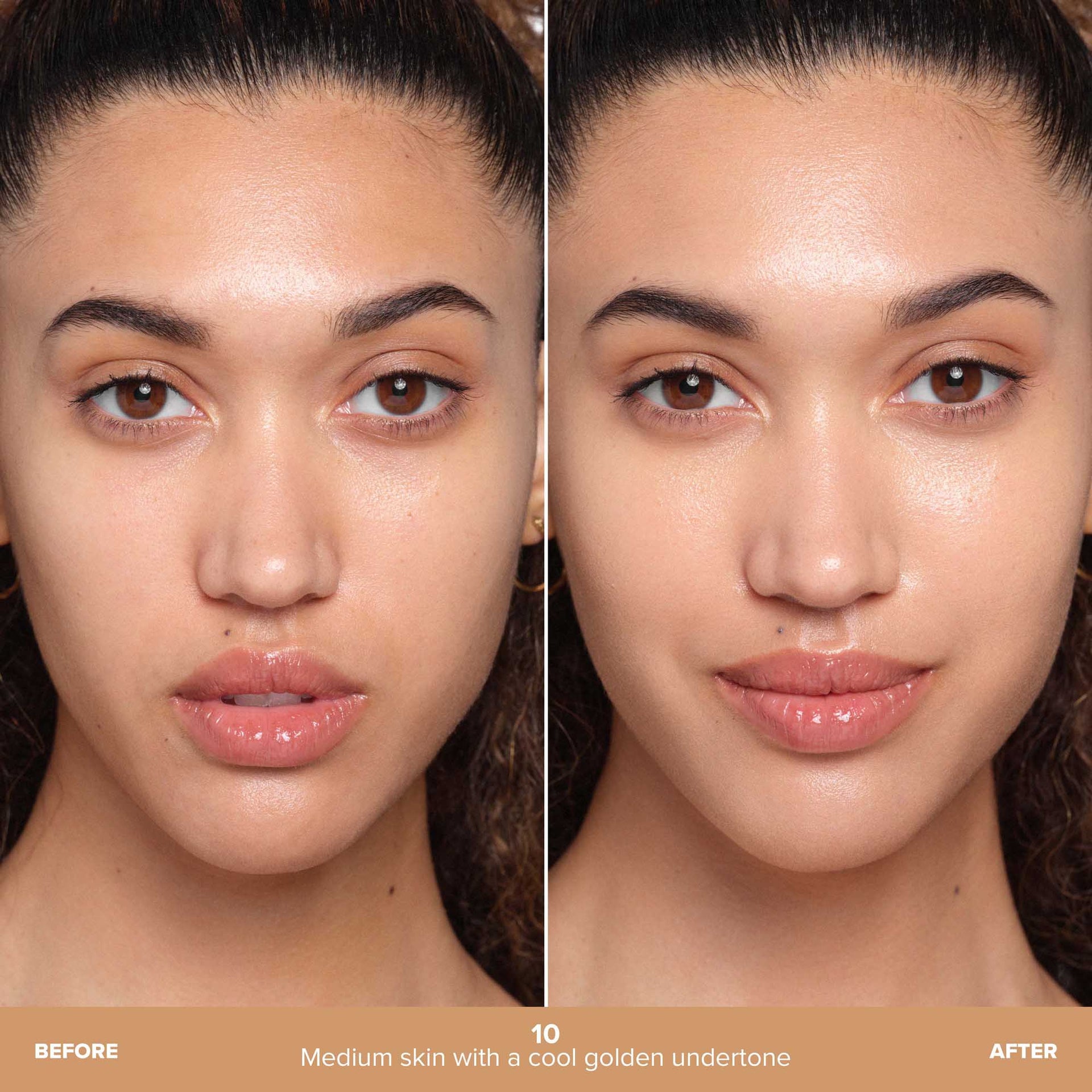 Shade 10 | Beauty Balm Serum Boosted Skin Tint Before & After - Shade 10