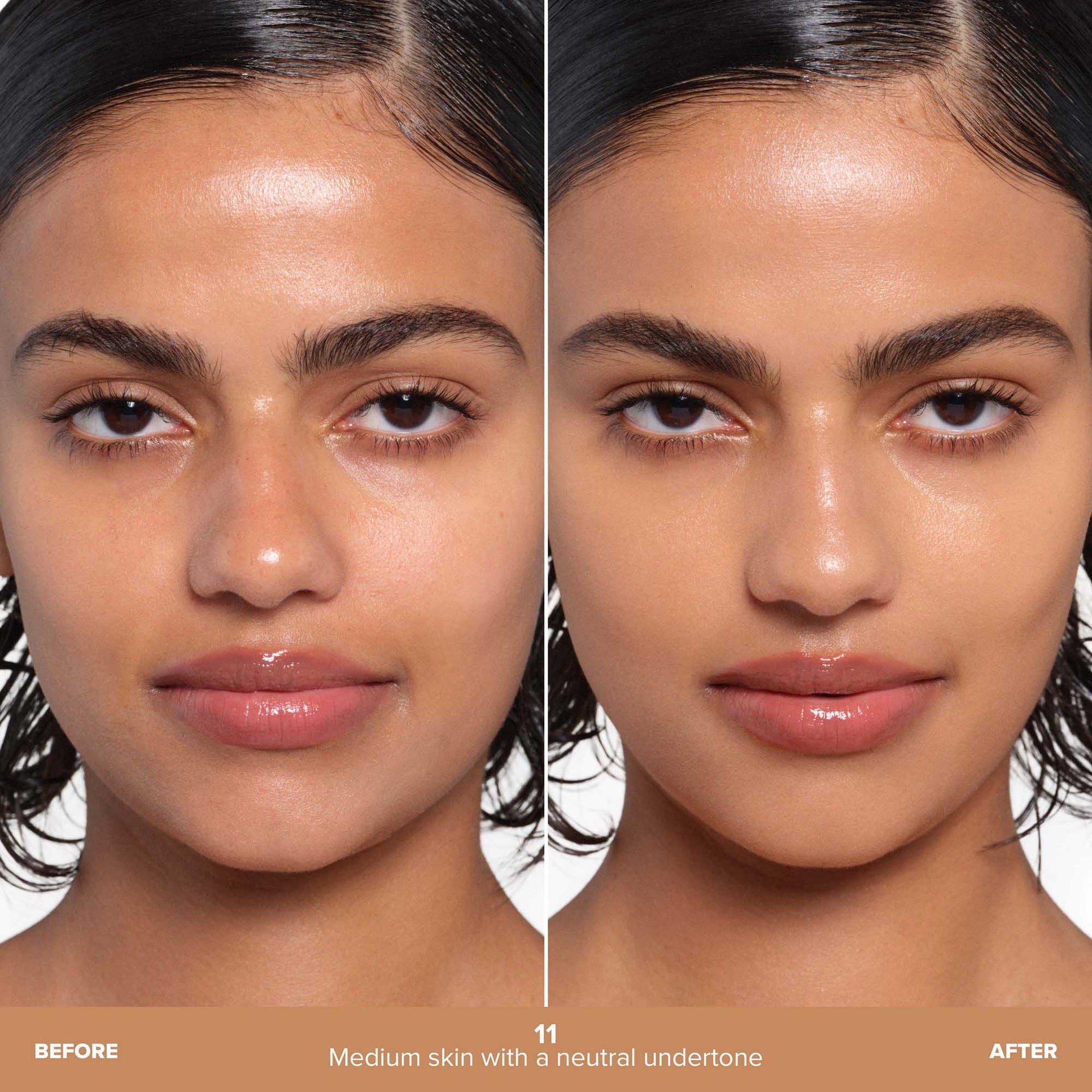 Shade 11 | Beauty Balm Serum Boosted Skin Tint Before & After - Shade 11
