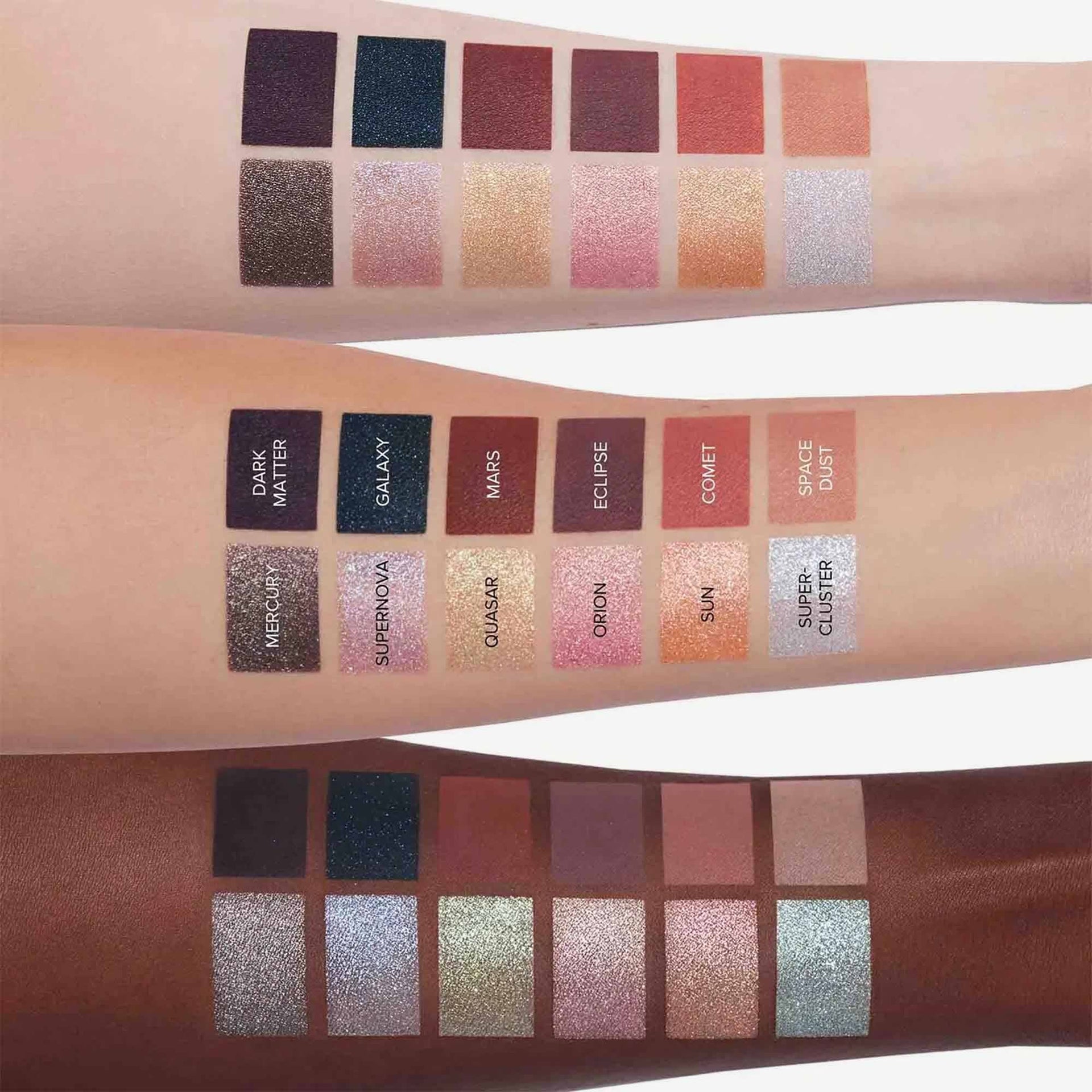 Cosmos Eyeshadow Palette Arm Swatches 