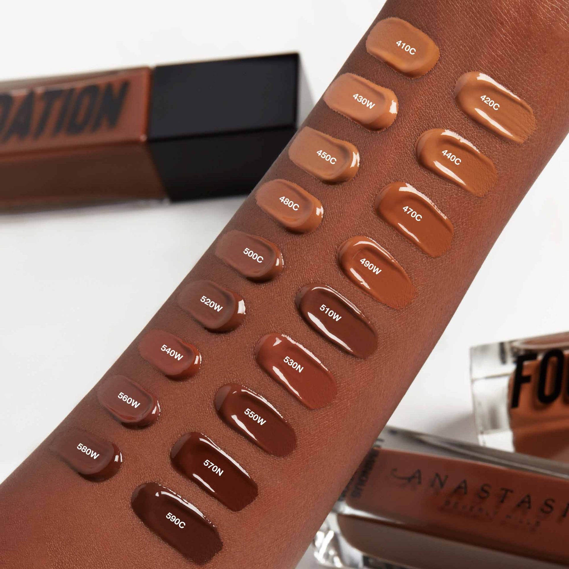 Luminous Foundation Deep Arm Swatches 