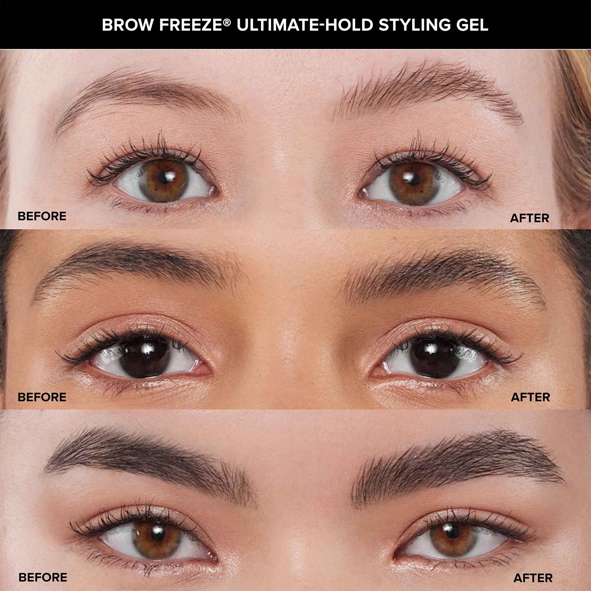 Brow Freeze Gel before and after 